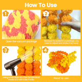 4Pcs Marigold Flowers 5 Feet Artificial Yellow Orange Marigold Garland For Decoration Indian Pooja Diwali Home Wedding Mantle Decor