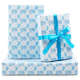 Baby Shower Wrapping Paper Boy, It'S A Boy Baby Boy Feet Blue White Stripes Wrapping Paper 20 X 28 Inches For Boys Birthday Present Gender Reveal Theme Baby Shower Party Kindergarten Newborn