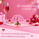 3D Pop Up Tree Of Love Card With Blank Note Card - Pink Hearts Tree Greeting Card With Envelope - Romantic Love Card For Valentine'S Day, Anniversary, Proposal, Wife, Husband, Girlfriend, Boyfriend