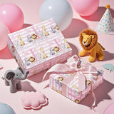 Baby Girl 1St Birthday Wrapping Paper - Mini Roll - 17 Inch X 16.5 Feet - Baby Pink Adorable Jungle Animal Wrapping Paper Perfect For Kids Girls Birthday