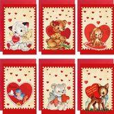 Vintage Valentines Day Cards 12Pack Assorted Retro Blank Greeting Notes Cards With Envelopes For Kids Classroom Party Favors