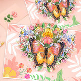 Butterfly 3D Pop-Up Greeting Card – Elegant Floral Pop-Up Card For Wife Husband Girlfriend Boyfriend Mom Dad Mother Father Birthday Wedding Anniversary Thanksgiving Day Christmas Day