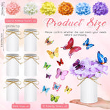 6 Sets Flower Table Centerpieces Artificial Hydrangea Flowers With Metal Pots And 3D Butterflies For Home Office Wedding Bridal Tea Party Table Decor(White Pot)