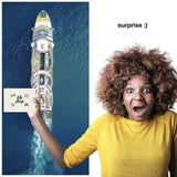 Gift Card, Fun Surprise Greeting Card, Oh Ship! You'Re Going On A Cruise, Ideal For Vacation Announcement, Bon Voyage Gift, 2-Pack
