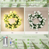 Enchanted Willow Vine Lights With Lily Of The Valley Artificial Flowers,6Ft 96 Led Tree Branch Lights For Wall,8 Modes Lily Of The Valley Lamp With Remote Timer,Christmas Decor For Bedroom Home
