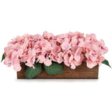Spring Flower Table Centerpiece, Fake Hydrangea Arrangements Centerpieces Artificial Flowers Decor Wood Tray With Faux Flower Wedding Bouquets Room Kitchen Farmhouse Indoor Office Party(Pink)