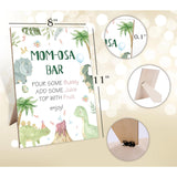 Mom-Osa Bar Sign,Wooden Sign With Stand,Dinosaur Mom-Osa Bar Decorations,Neutral Baby Shower Decorations,Baby Shower Decorations,Baby Shower Sign,Party Favors Supplies,17