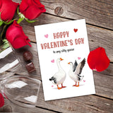 Valentines Day Cards For Him Or Her, Funny Valentines Days Card For Men, "Happy Valentine'S Day To My Silly Goose" Love Cards, Romantic Valentine'S Days Greeting Card, Valentine Gifts For Women