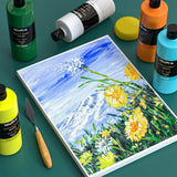 14 Colors Large Bulk Acrylic Paint Set (16.9 Oz,500 Ml) Rich Art Painting Supplies, Non Toxic For Multi Surface Rock Canvas Wood Ceramic Leather Fabric Craft, For Adult With Color Wheel