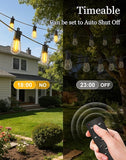 50FT Solar Powered Outdoor String Lights Waterproof LED Fairy Lights with Edison S14 Bulbs