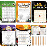 149 Pcs Halloween Party Games With Pencil 25 Players Halloween Word Search Scramble Trivia Quiz Game Bingo Card For Adults Groups Fall Family Activities Party Favors Supplies