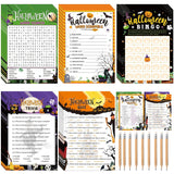 149 Pcs Halloween Party Games With Pencil 25 Players Halloween Word Search Scramble Trivia Quiz Game Bingo Card For Adults Groups Fall Family Activities Party Favors Supplies