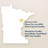 North Shore Twilight Soy Candle – Minnesota Collection – Hand-Poured In Usa, Sage Lavender Leather, Brass Tin With Lid, 6.5 Oz