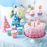 500Pcs Cartoon Boy Or Girl Story Gender Reveal Stickers Cute Blue Pink Pattern Party Supplies Choose Team Boy Team Girl 2 Inch Roll Stickers For Voting Game Ideas Baby Shower Gender Reveal Party