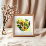 Sunflower Heart With Bee Card, Quilling Cards For All Occasions, Birthday, Mothers Day, Anniversary, Watercolor Classy Card For Women, Mom