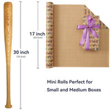 Birthday Kraft Wrapping Paper Roll, Mini Roll-17 Inches * 32.8 Feet, Balloon And Colorful Text Happy Birthday Design Wrap Paper For Men Boys Women Girls , For Birthdays, Kid'S Party, Baby Shower, 1 Roll