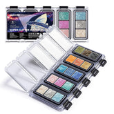 15 Color Super Glitter Watercolor Paint Set - Metallic & Shimmery For Art, Crafts | Easy To Load, Superior Adhesion, Quick Activation On Paper
