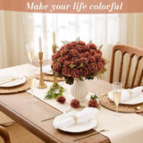 18 Heads Brown Artificial Chrysanthemum Brown Silk Artificial Flowers Fake Mums Bouquet Fake Flowers With Stems Arrangements For Home Kitchen Table Centerpieces Decor Indoor 2 Pcs