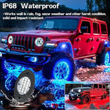RGB LED Rock Lights Underglow Kit APP Control Music Sync Wheel Well Neon Lights for Trucks SUV ATV