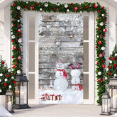 Christmas Winter Snowman Door Cover Wonderland Door Decorations Snowflake Banner For Front Door Porch Xmas Winter Holiday Party Supplies Decor, 71 X 35 Inches