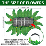 Artificial Cemetery Flowers, Artificial Silk Flower Arrangement ,Artificial Rose Bouquet Grave Memorial Flowers With Headstone Flower Saddle For Gravesite Headstones Decoration (1, Red And White)