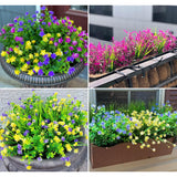 12 Bundles Artificial Flowers Lifelike No Fade Uv Resistant Fake Plastic Flowers Faux Plants For Hanging Planters Outside Porch Window Box Wedding Home Décor - Indoor/Outdoor Use