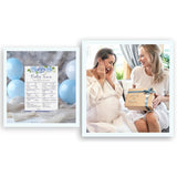 Baby In Bloom Baby Trivia Game For Boy Shower – Blue Floral Botanical Baby Shower Games, Pack Of 25 Fun Facts Cards, Garden Theme Co-Ed Couples Shower Activity G705-Trv