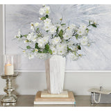 2Pcs Artificial Cherry Blossom Flower Bulk Plum White Silk Peach Flowers Cherry Blossom Branches With Leaves For Spring Summer Decor Home Wedding Party Table Centerpieces
