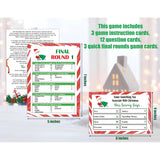 Christmas Friendly Feud Game, Friendly Feud Quiz, Baby Shower Game Cards For Adults, Family Activity, Feud Trivia Quiz, Games For Winter Party Supplies-Lp7