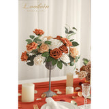 Artificial Flowers Box Set 5 Style Flowers For Diy Wedding Decoration Bouquet Table Centerpieces Aisle Arch Flower Decoration Bridal Shower Party Home Decor, Charming Terracotta