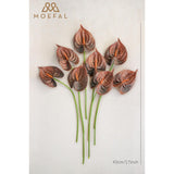 Real Touch Anthurium Artificial Flowers, 8Pcs Brown Faux Tropical Flowers With Stems For Boho Wedding Bouquets, Rust Fall Centerpieces & Jungle Party Decoration