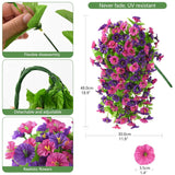 Artificial Flowers Outdoor Spring Decor Faux Silk Morning Glory Fake Hanging Flowers 2Pcs, Uv Resistant Look Real For Home Porch Lawn Garden
