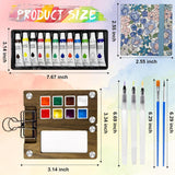 Mini Watercolor Paint Set, Travel Paint Kit, Pocket Watercolor Set With Paint, Brush, Sketchbook & Copper Clip For Beginners, Artists & Painting Lovers
