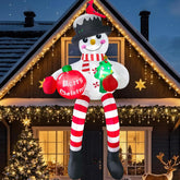 13Ft Christmas Inflatable Outdoor Decoration, Climbing Snowman Christmas Blow Up Yard Decorations With Led Lights And Ca