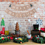 Christmas Banner - Merry Christmas Burlap Banner Party Photo Props Home Decoratios