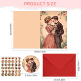 Vintage Valentines Day Cards, 36 Pcs Retro Valentine Postcards For Her Him With Envelopes And Stickers, Classic Romantic Greeting Cards For Girlsfriend Boyfriend Wife Husband Gift Exchange