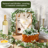 6 Pieces Artificial Baby Breath Flower Vines 5.9Ft Faux Hanging Gypsophila Greenery Garland Vines Fake Bulk Baby Breath Garland For Wedding Party Table Home Backdrop Wall Decor (White)