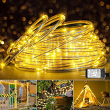 66FT Outdoor LED Rope Lights 200 LED Warm White Waterproof Plug In Flexible Tube Lights with 8 Modes