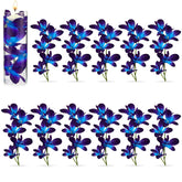 16 Pieces Blue Purple Faux Flowers Blue Orchid Flower Vase Fillers Faux Purple Orchid Wedding Table Centerpieces Filling For Floating Candles Wedding Birthday Party Table Decorations