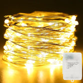 16.4FT Battery Operated Fairy Lights 50 LED Warm White Copper Wire Twinkle String Lights with 5 Modes for Bedroom Wedding Party Christmas Decor