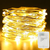 16.4FT Battery Operated Fairy Lights 50 LED Warm White Copper Wire Twinkle String Lights with 5 Modes for Bedroom Wedding Party Christmas Decor