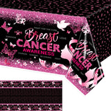 3 Pieces Breast Cancer Table Cloth, Breast Cancer Awareness Decorations