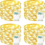 4 Pack Battery Operated Fairy Lights 20FT 60 LED Warm White String Lights with Timer Waterproof for Wedding DIY Decor