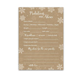 Snowflakes Prediction And Advice Cards - Pack Of 25 - Winter Wonderland Gender Reveal Baby Shower Game Wishes For Mommy & Daddy Message Baby It’S Cold Outside Activity Keepsake Frost Holiday G782-Pdav