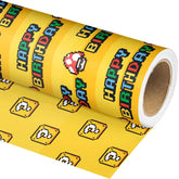 Happy Birthday Wrapping Paper Roll - Game Birthday Gift Wrap Paper For Gamer Boys Girls Kids - Total 28.5 Sq.Ft