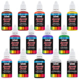 Airbrush Paint Set - 12 Color Ready To Spray Air Brush Paint, 1-Ounce Water-Based Acrylic Primary Opaque With Reducer & Cleaner For Painting Metal, Plastic Models, Canvas, Wood