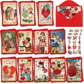 36 Pack Vintage Valentines Day Card With Envelopes For Kids Mini Valentine'S Day Greeting Cards Assortment For Exchange School Classroom Prize Gifts (Classic Style)