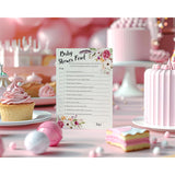 Boho Baby Shower Feud Game — Pack Of 25 — Fun Shower Family Feud Games, Girl Bohemian Pink Floral Baby Shower Activity, Rustic Chic Games G400-Bsf