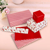 Red Star Stripe Foil Gift Wrapping Paper Roll For Women Valentine'S Day Wedding Birthday Christmas Anniversaries, 3 Mini Rolls, 17 Inch X 9.8 Feet Per Roll