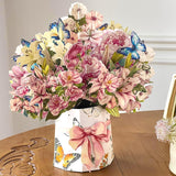 Greeting Card Pop Up, 11 Inch Life Sized Forever Flower Bouquet 3D Pop Up Birthday Gifts For Women Wife Mom Daughter Sister Aunt Grandmother, Anniversary Card, With Envelope